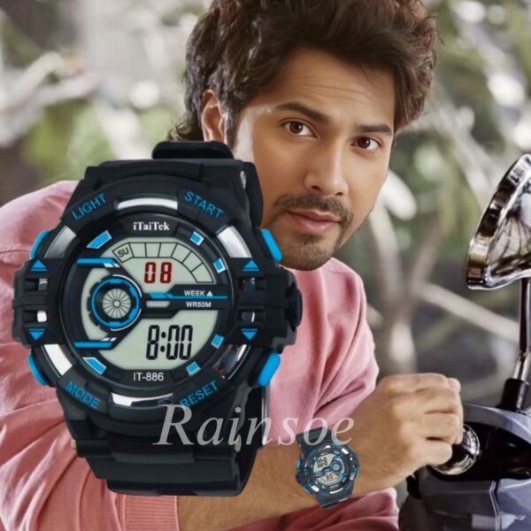 iTaiTek Luxury Digital Men Watches Sports Waterproof Electronic Mens (IT-886)Black White - Image 8