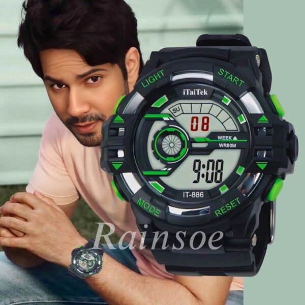 iTaiTek Luxury Digital Men Watches Sports Waterproof Electronic Mens (IT-886)Black White - Image 9
