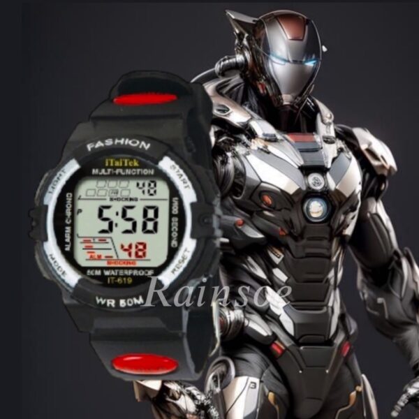 iTaiTek Luxury Digital KID Watches Sports Waterproof Electronic KIDS (IT-619) BLUE BLACK - Image 12