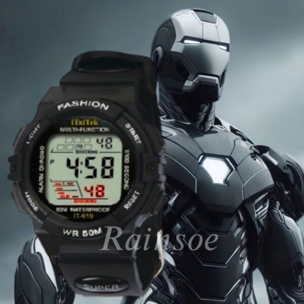 iTaiTek Luxury Digital KID Watches Sports Waterproof Electronic KIDS (IT-619) BLUE BLACK - Image 13