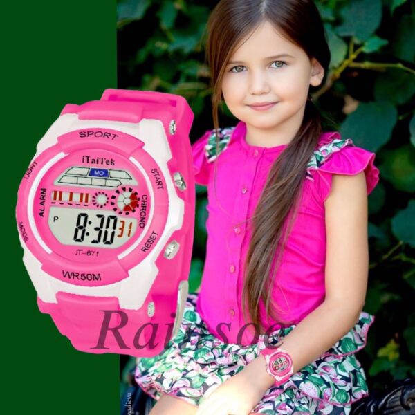iTaiTek Luxury Digital KID Watches Sports Waterproof Electronic KIDS (IT-671)Red Black - Image 10