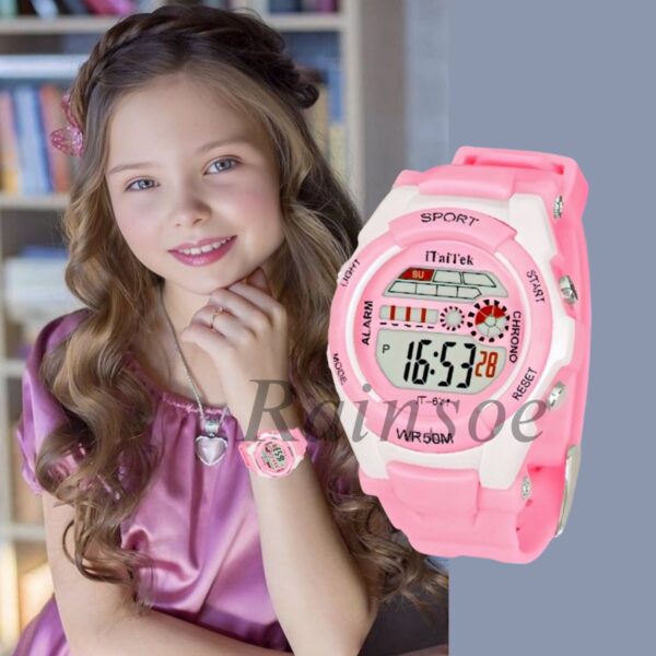 iTaiTek Luxury Digital KID Watches Sports Waterproof Electronic KIDS (IT-671)Red Black - Image 11
