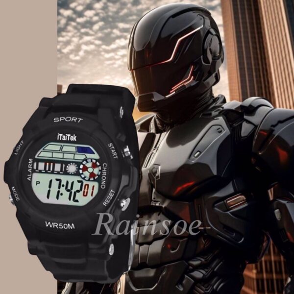 iTaiTek Luxury Digital KID Watches Sports Waterproof Electronic KIDS (IT-671)Red Black - Image 16