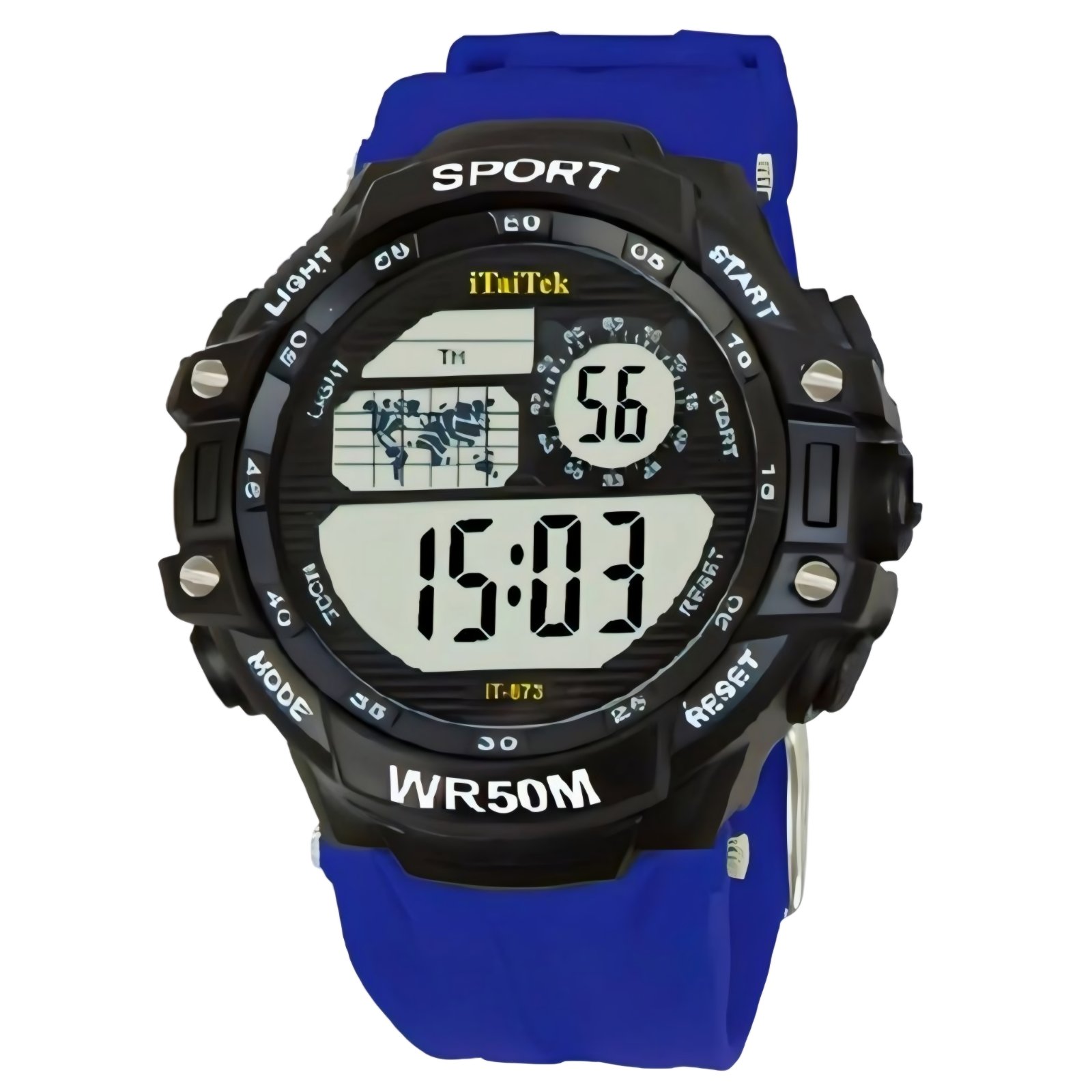 iTaiTek Luxury Digital Men Watches Sports Waterproof Electronic Mens (IT-873) Blue Black