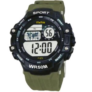 iTaiTek Luxury Digital Men Watches Sports Waterproof Electronic Mens (IT-873) Green Army