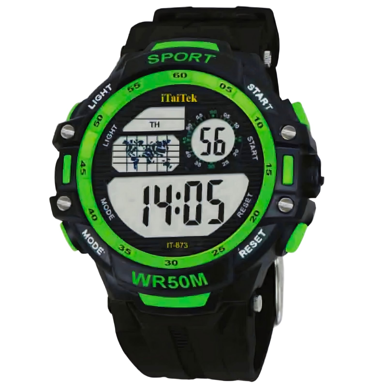 iTaiTek Luxury Digital Men Watches Sports Waterproof Electronic Mens (IT-873)Green Black