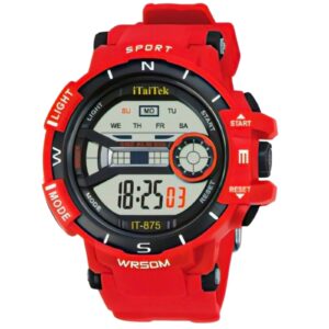 iTaiTek Luxury Digital Men Watches Sports Waterproof Electronic Mens (IT-875) Red