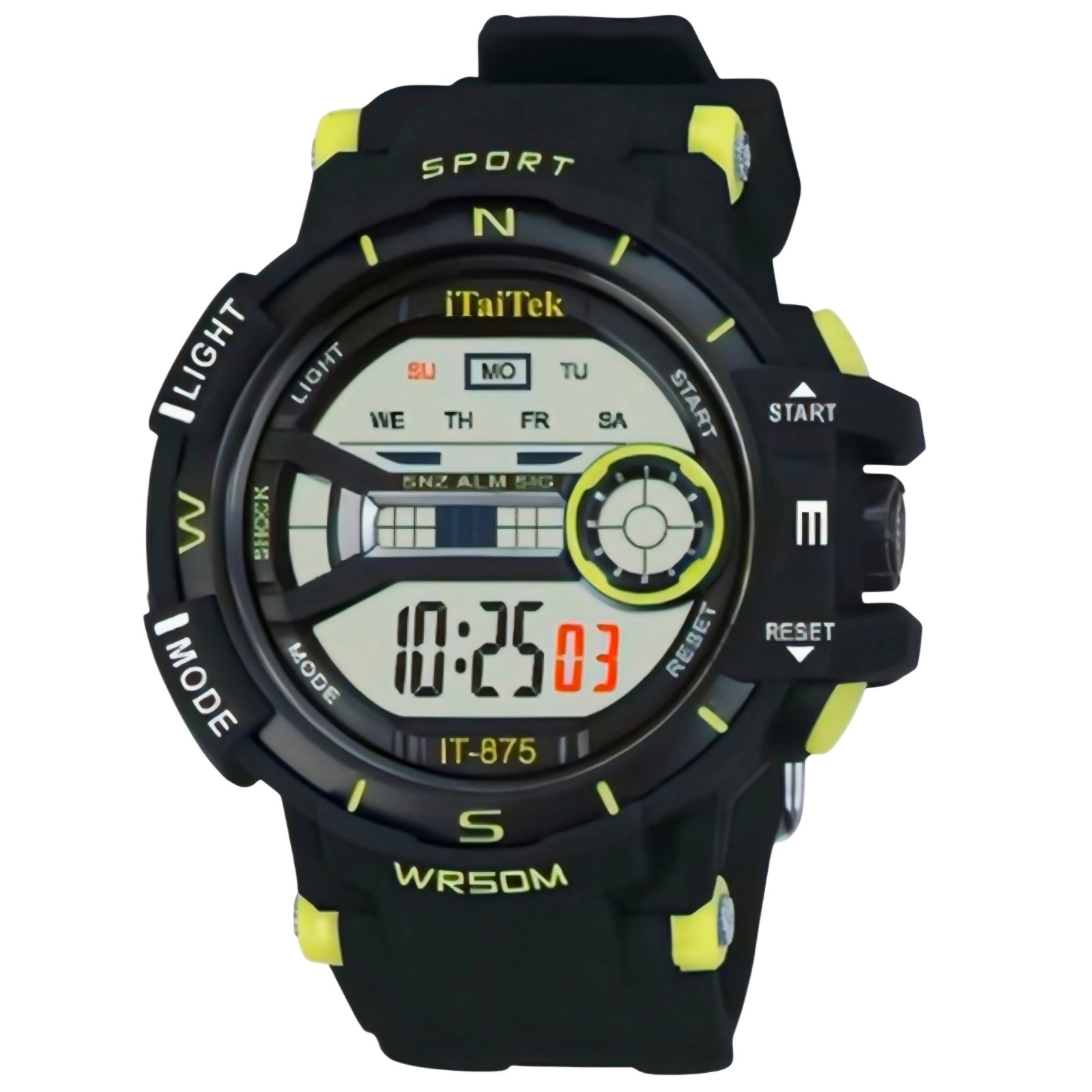 iTaiTek Luxury Digital Men Watches Sports Waterproof Electronic Mens (IT-875) Yellow Black