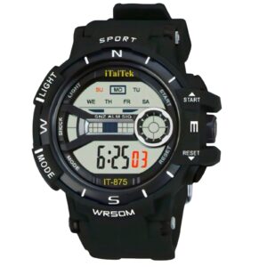 iTaiTek Luxury Digital Men Watches Sports Waterproof Electronic Mens (IT-875) Black Black