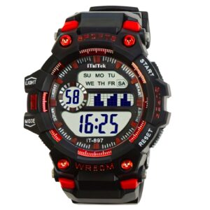 iTaiTek Luxury Digital Men Watches Sports Waterproof Electronic Mens (IT-897) Red Black