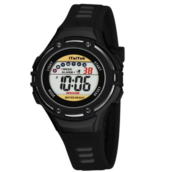 iTaiTek Luxury Digital KID Watches Sports Waterproof Electronic KIDS (IT-618) BLACK BLACK