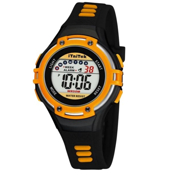 iTaiTek Luxury Digital KID Watches Sports Waterproof Electronic KIDS (IT-618) YELLOW BLACK