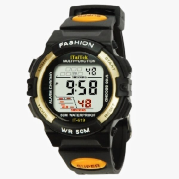 iTaiTek Luxury Digital KID Watches Sports Waterproof Electronic KIDS (IT-619) YELLOW BLACK