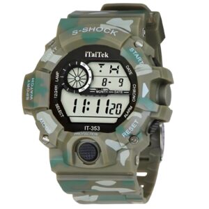 iTaiTek Luxury Digital Men Watches Sports Waterproof Electronic Mens (IT-353) GREEN BLACK