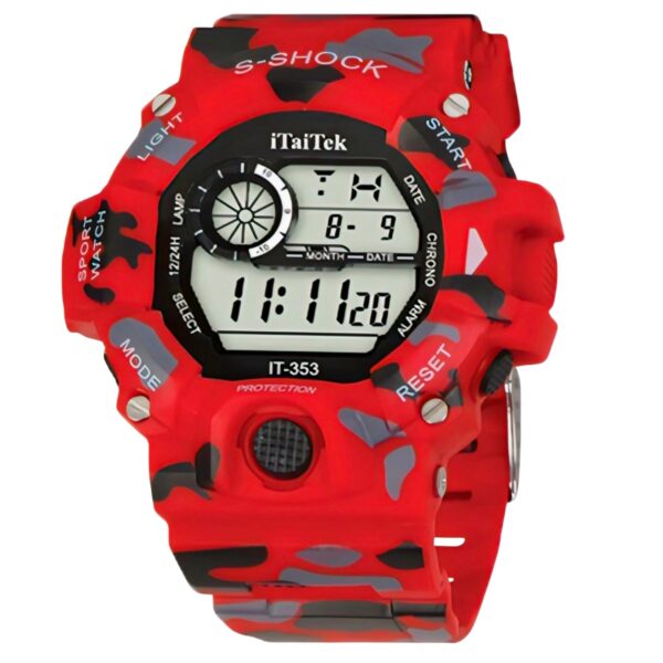 iTaiTek Luxury Digital Men Watches Sports Waterproof Electronic Mens (IT-353) RED