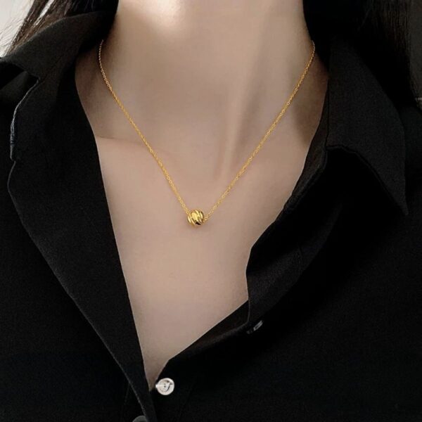 Ball-shaped Stainless Steel Pendant necklace for women USNK004 - Image 12