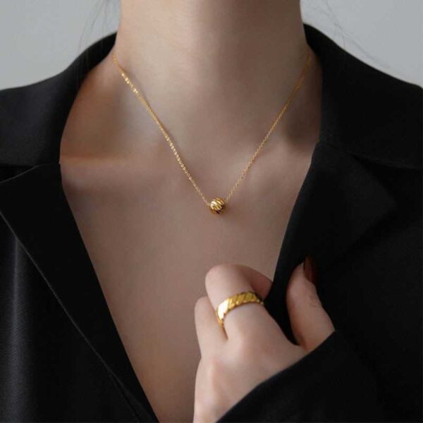 Ball-shaped Stainless Steel Pendant necklace for women USNK004 - Image 6