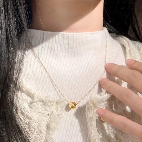 Ball-shaped Stainless Steel Pendant necklace for women USNK005A - Image 9